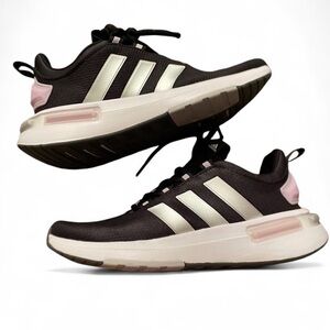 Adidas Women's Cloud Foam Running Shoes Size 7 Black White Athletic Comfort